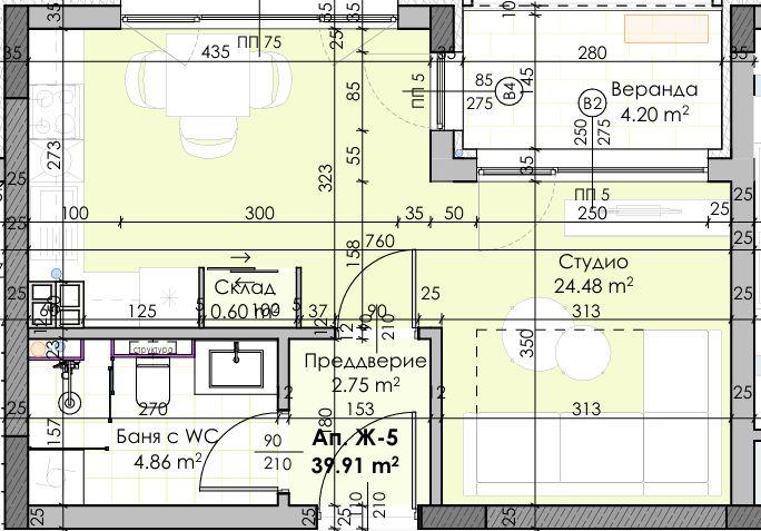 Едностаен апартамент в новостроящ се комплекс в кв. Остромила 2