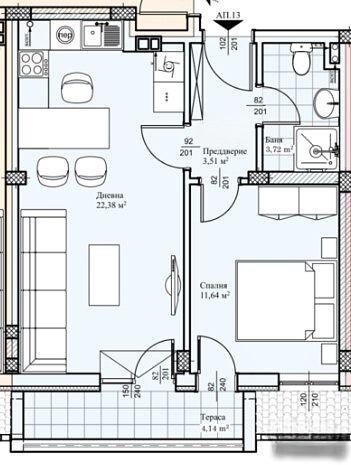Двустаен апартамент НОВО СТРОИТЕЛСТВО - кв. Прослав 2